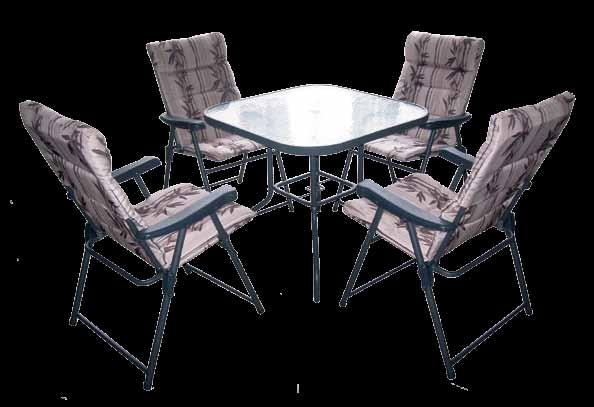baštenski nameštaj Baštenski set - Sto + 4 stolice / metalni Šifra: 023840 Stolica fiksna - bez podešavanja Dimenzija stolice: 57 x 43 x 89