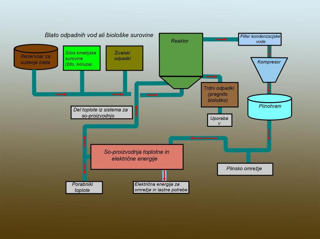Slika 2.4: Splošni pregled delovanja bioplinske elektrarne 2.1.