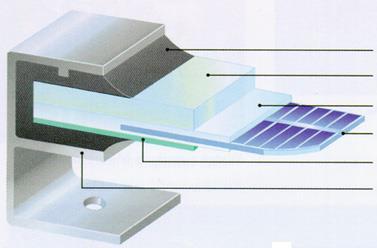 Fotonapetostni (PV) sistemi PV moduli Sončne celice so tesno zaprte v module velikosti od nekaj 100 cm 2 do več m 2. Pogosta velikost modulov, ki jih vgrajujemo v stavbe je 1 m. 1,6 m.
