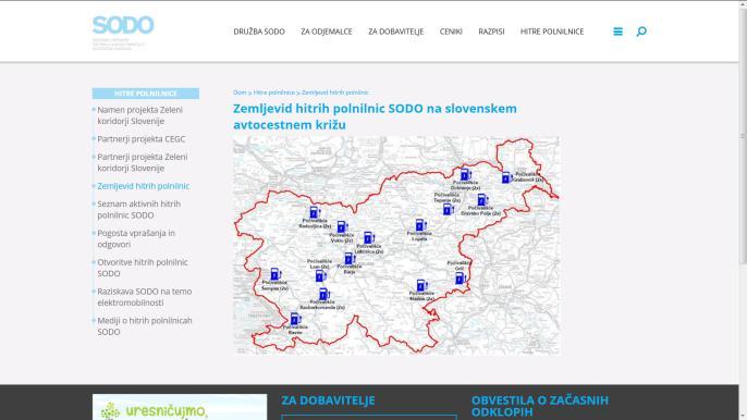Slovenija Javno dostopna polnilna infrastruktura Nadpovprečno število polnilih priključkov / prebivalca znotraj EU