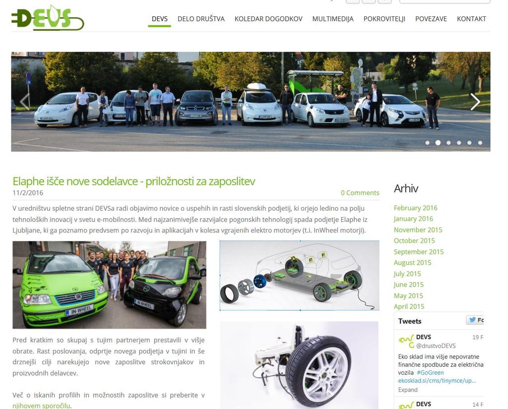 Društvo za električna vozila Slovenije Ustanovitev 2008 Delovne skupine: