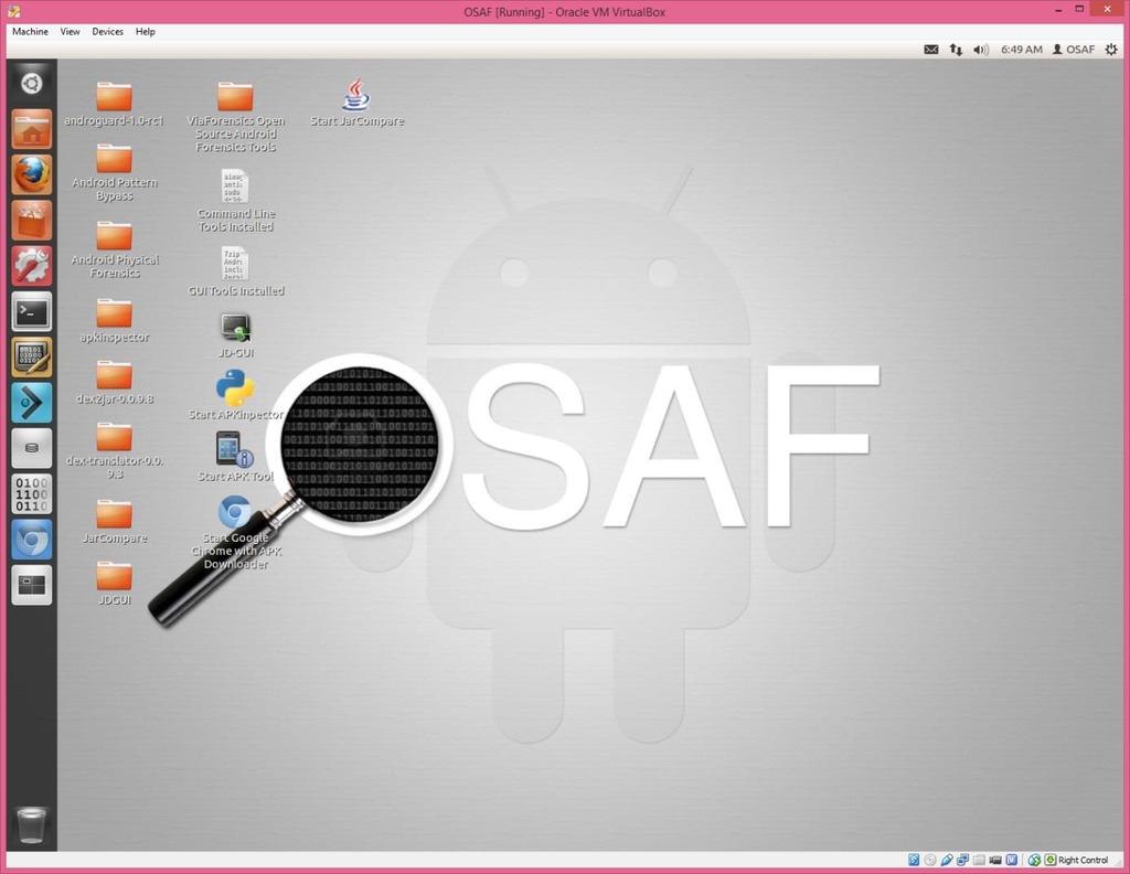 Slika 4.8: OSAF Vir: Kraljič, lastni prikaz (2014) Distribucija ţe vsebuje Android SDK (Software developement kit), ki je potrebna zaradi ADB klienta.
