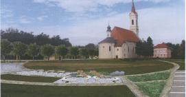 Za potrebe romarjev je poleg parkirnega prostora potrebno urediti celotno okolico cerkve v obliki parka z urejenimi stezami ter klopmi.