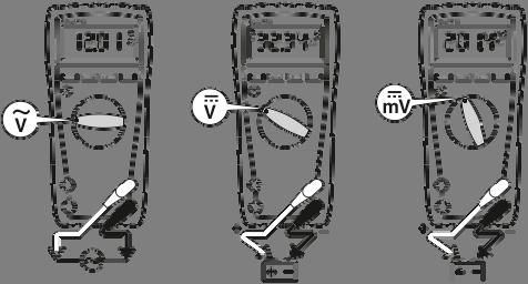 MOŽNOSTI PRI VKLOPU NAPRAVE Za izbiro možnosti pri vklopu naprave držite gumb, ki je naveden med prestavljanjem multimetra iz položaja OFF v kateri koli položaj vrtljivega gumba.