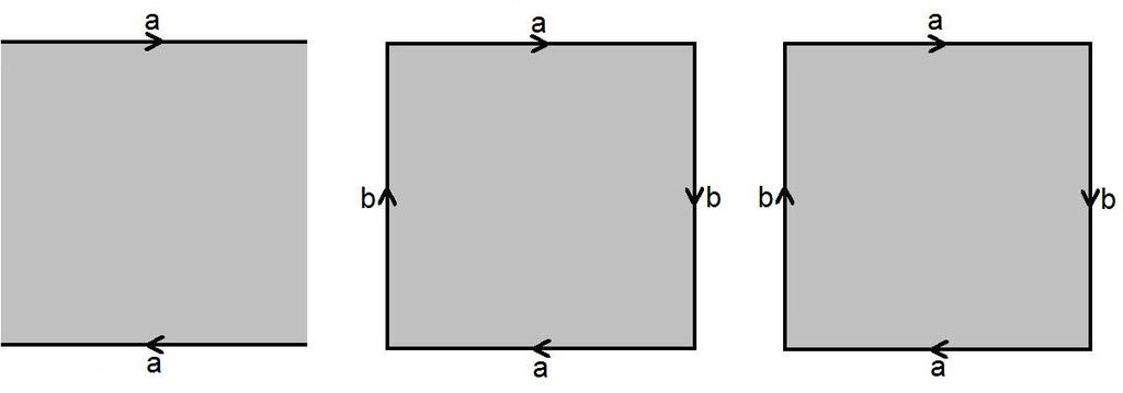 Slika 10: Orientabilni ploskvi: valj in torus Podobno velja, da je vsaka sklenjena neorientabilna ploskev homeomorfna eni od ploskev N q, za q 0.
