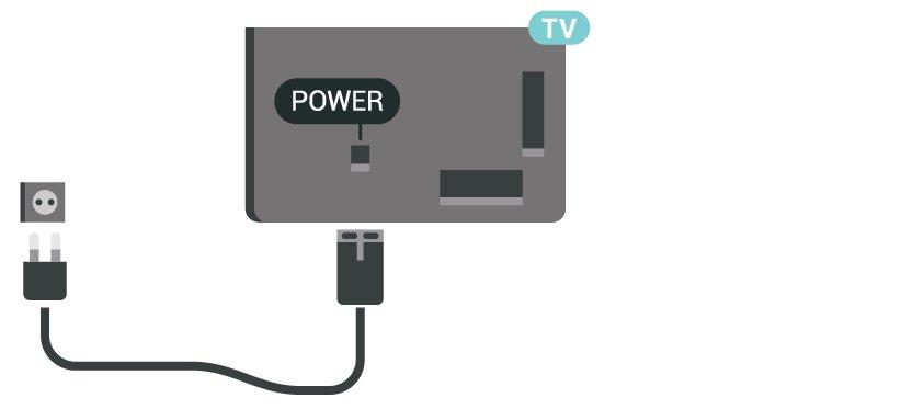 Čeprav televizor v stanju pripravljenosti porabi malo električne energije, za varčevanje z energijo napajalni kabel izključite iz