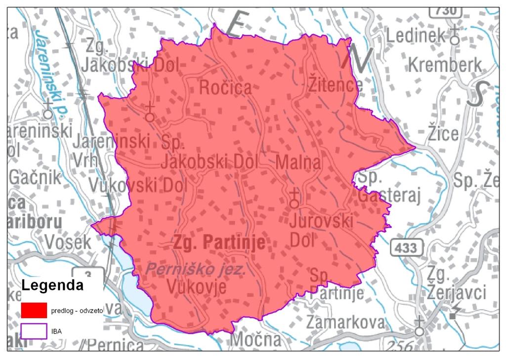 SI5000004 Slovenske Gorice - doli --- Predlog IBA 2011 Doli Slovenskih Goric Tip e Izbris Razlog e Poenotenje kriterijev določitve območij, ki Območje je bilo določeno zaradi zlatovranke.