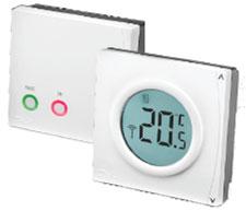 Brezžični prostorski termostati Opis, tehnični podatki Komplet elektronskega termostata z brezžično povezavo in sprejemnika RX 1-S RET 2000 B-RF + RX 1-S preklopni, z LCD displejem, za ogrevanje ali