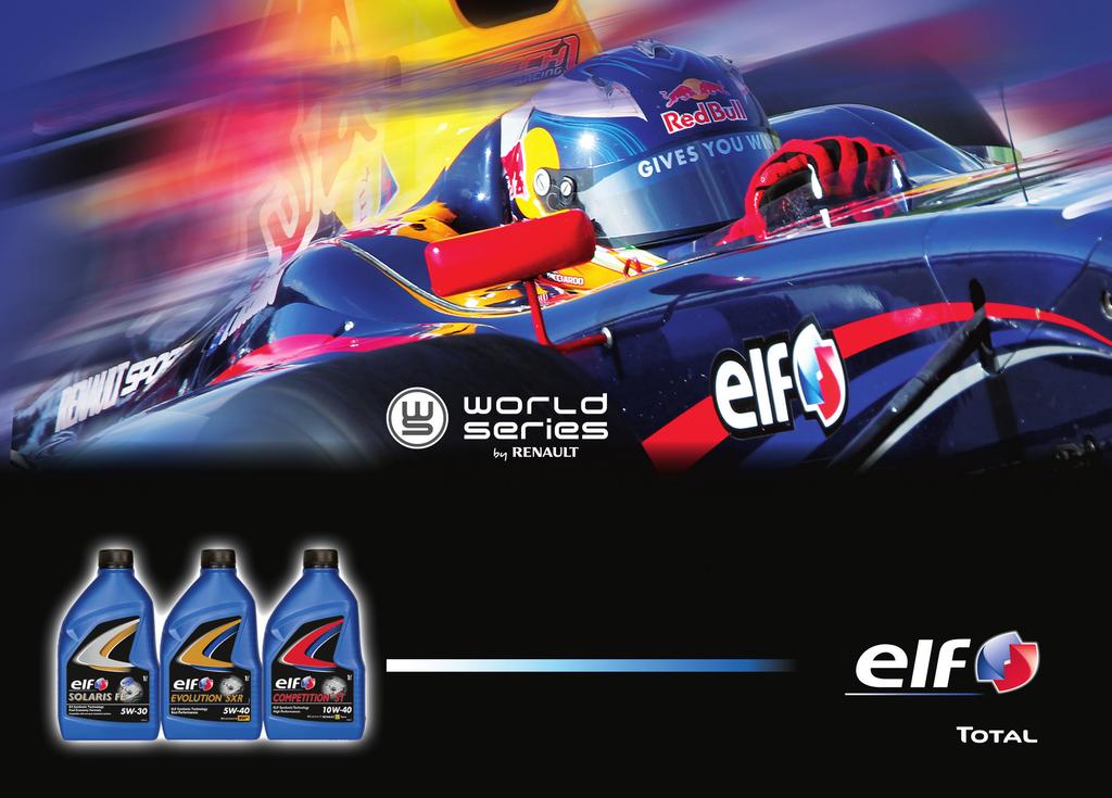 izjemne zmogljivosti ELF, partner dogodka RENAULT priporoča ELF Partnerja pri napredni avtomobilski tehnologiji, Elf in Renault, sta združila svoje znanje tako na dirkališčih kot na cestah.