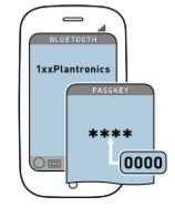 3. POVEZAVA Izberite»PLT_K100«s seznama Bluetooth naprav, ki se izpiše na vašem mobilnem telefonu. Če se na vašem mobilnem telefonu pojavi zahteva za geslo, vtipkajte štiri ničle (0000).