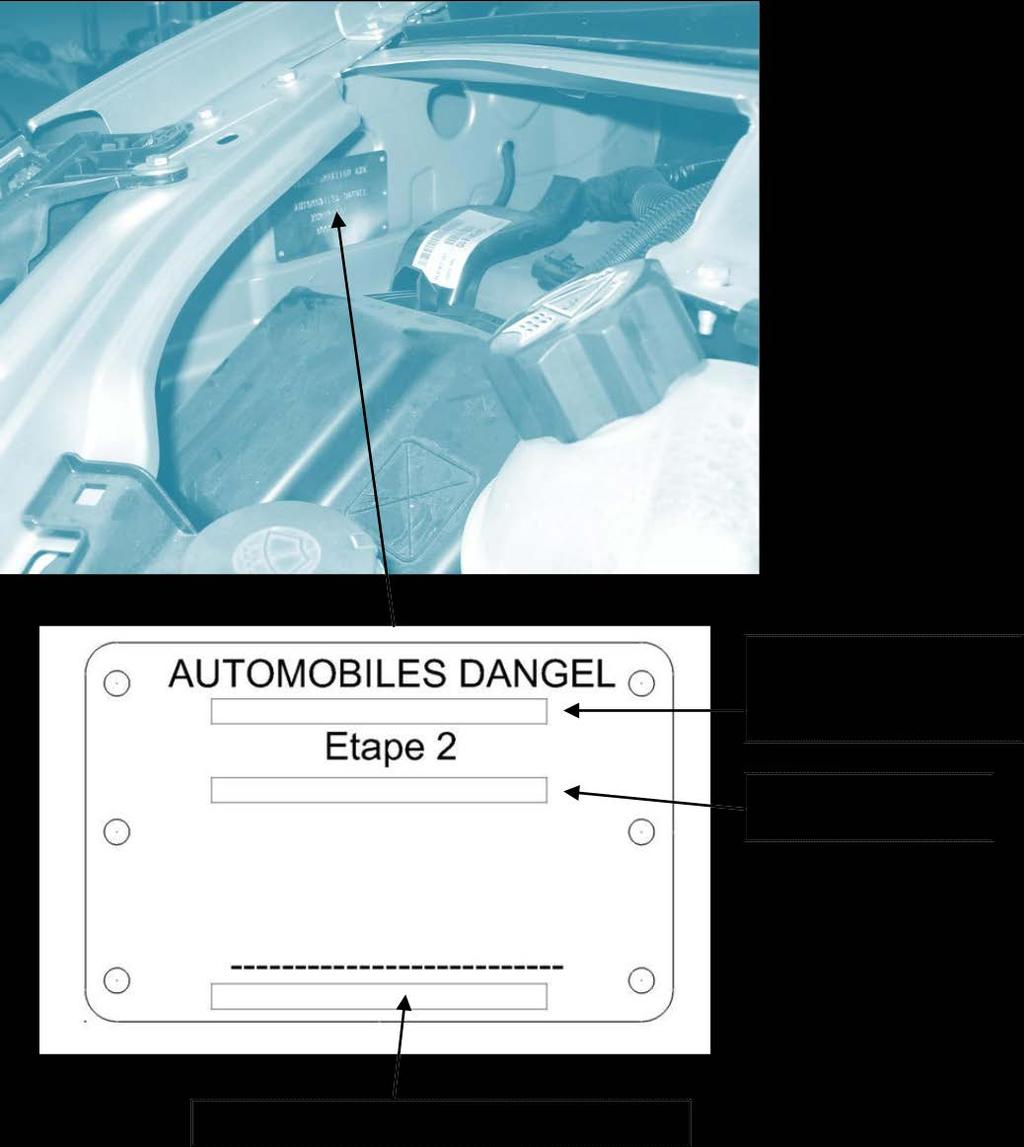 IDENTIFIKACIJA VOZILA: Vozilo, ki ga je predelalo podjetje Automobiles DANGEL, je opremljeno z