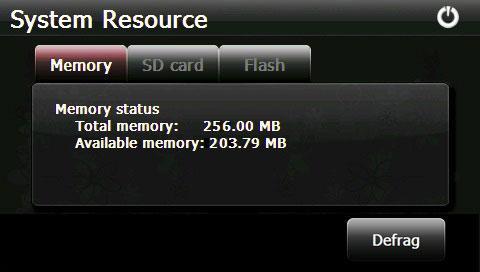 15. Zmogljivosti Pritisnite ikono za vstop v System Resource vmesnik. Preverite lahko kapaciteto spomina, SD kartice in notranjega spomina. 16.