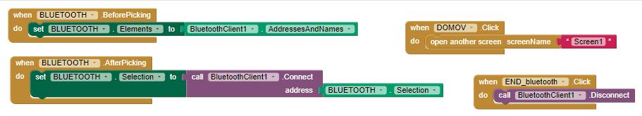 izberemo možnost set element addresses and names, da nam prikaže seznam naprav in izberemo še set and call bluetooth connect address from bluetooth selection.