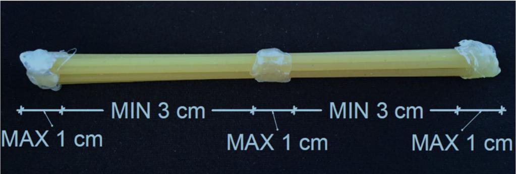 nanosa lepila je lahko maksimalno 1 cm.