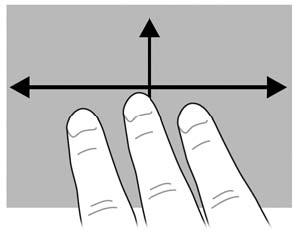Če želite element zavrteti v nasprotno smer, s kazalcem desne roke sledite smeri urnega kazalca od številke 3 do številke 12. OPOMBA: OPOMBA: Vrteti morate v območju sledilne ploščice.