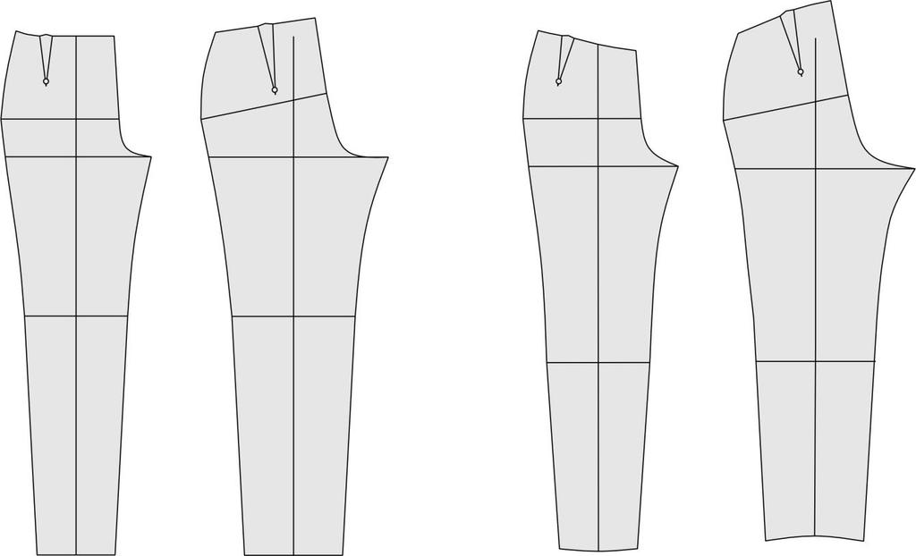 Figure 3.13: Construction of the women s pants basic pattern design (Test person 2) Figure 3.