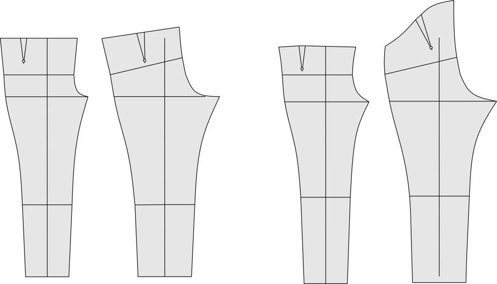 Figure 3.15: Construction of the women s pants basic pattern design (Test person 3) Figure 3.