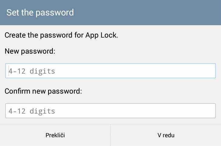 App Lock Aplikacija Lock je varnostna aplikacija, s katero lahko omejite in upravljate dostop do izbranih aplikacij in datotek. Uporaba programa App Lock Uporaba programa App Lock: 1.
