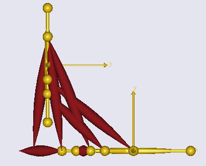 33 Slika 3.14: Model nadlahti in podlahti povezan z mišicami, dislociran S slike 3.